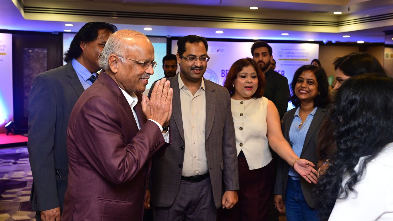 Guest greeted with a Namaste at the alumni dinner reception in Bengaluru